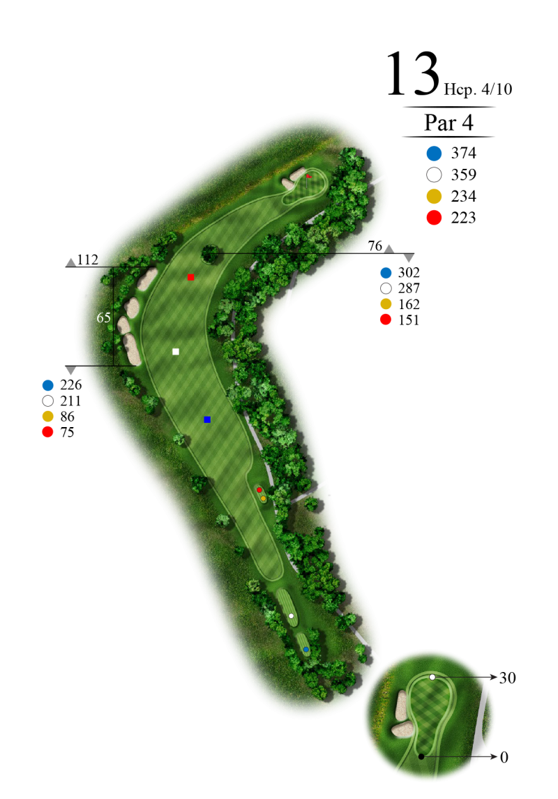 13e trou au Golf Rivière Rouge