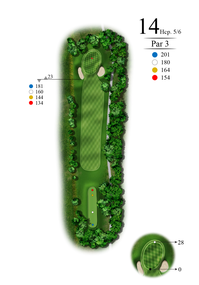 14e trou au Golf Rivière Rouge