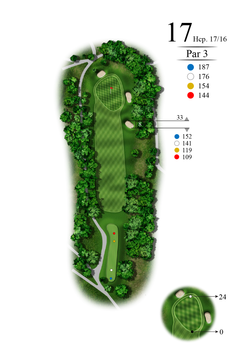 17e trou au Golf Rivière Rouge