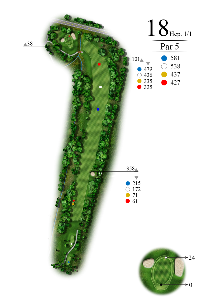 18e trou au Golf Rivière Rouge